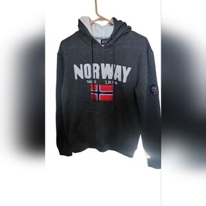 Scandinavian Explorer Gray Norway Hoodie- Size S- Unisex